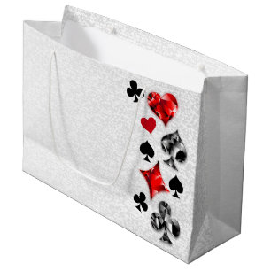 Sacola Para Presentes Grande Jogador de Pôquer Apostador Cartas Naipe Las Vegas