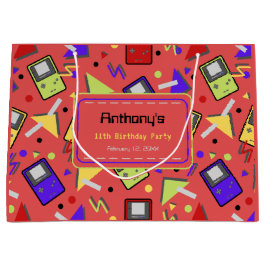 Sacola Para Presentes Grande Jogos de Retro Vermelho