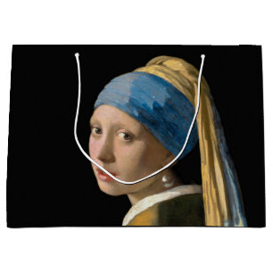 Sacola Para Presentes Grande Johannes Vermeer - Rapariga com um Ouriço de Pér