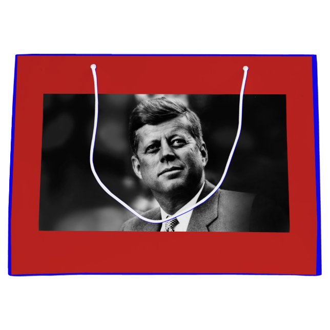 Sacola Para Presentes Grande John F Kennedy Presidente (Frente)