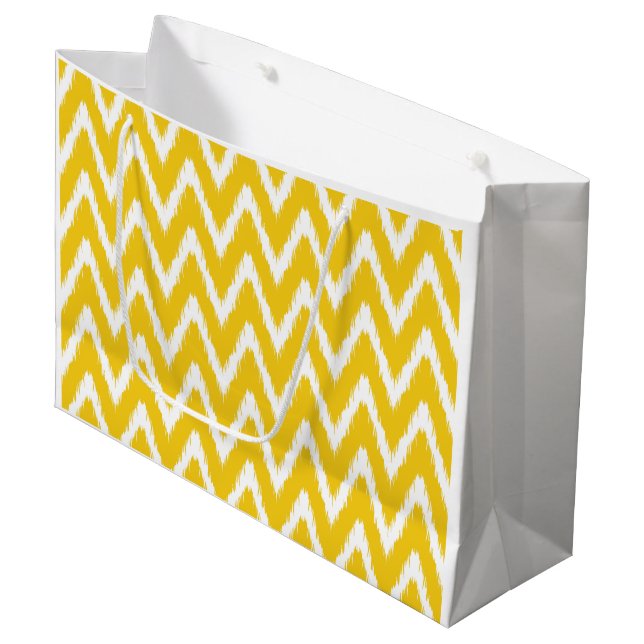 Sacola Para Presentes Grande Jonquil Asian Moods Ikat Chevrons (Frente inclinada)