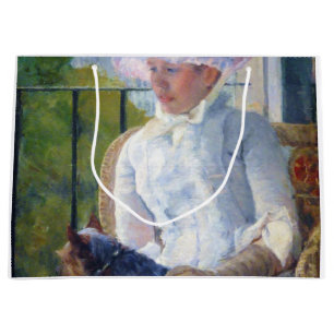 Sacola Para Presentes Grande Jovem Menina e Seu Cachorro, Mary Cassatt
