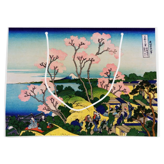 Sacola Para Presentes Grande Katsushika Hokusai - Gotenyama, Tokaido, Shinagawa (Frente)