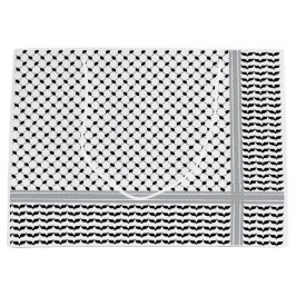 Sacola Para Presentes Grande Keffiyeh preto e branco palestino