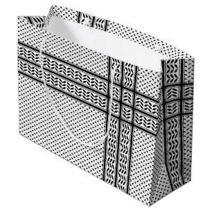 Sacola Para Presentes Grande Keffiyeh Símbolo do Padrão de Resistência da Pales