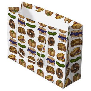 Sacola Para Presentes Grande Knish Bagel Blintz Reuben Pickle Lox NYC Deli Comi