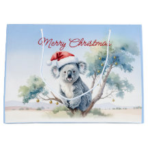 Koala Sentado em uma árvore de chiclete Feliz Nata