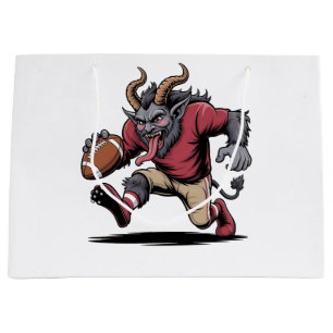 Sacola Para Presentes Grande Krampus Jogando Futebol Natal Fitness Natal