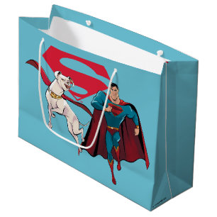Sacola Para Presentes Grande Krypto e Superman