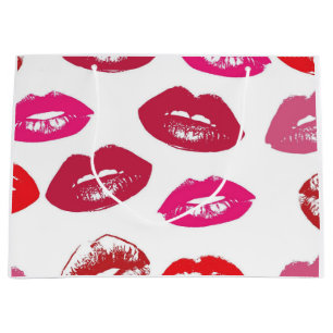 Sacola Para Presentes Grande Lábios-Kissable (Lábios-Kissing, Lábio Vermelho e 