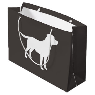 Sacola Para Presentes Grande Labrador Chá de fraldas Cão Cinza Lab Sexo Neutro