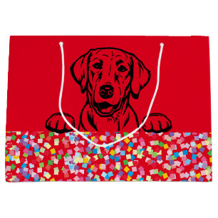 Sacola Para Presentes Grande Labrador Party Confetti Gift Bag