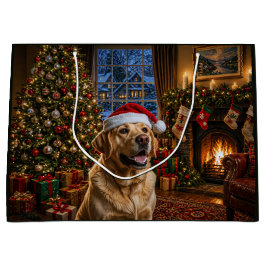 Sacola Para Presentes Grande Labrador Retriever Amarelo Férias 