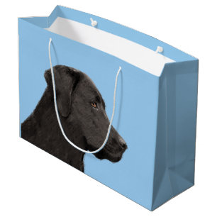 Sacola Para Presentes Grande Labrador Retriever Black Pintura Original