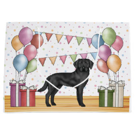 Sacola Para Presentes Grande Labrador Retriever Preto Lab Cachorro Aniversário 