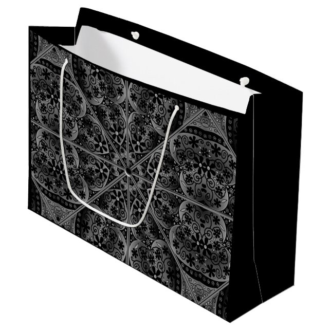 Sacola Para Presentes Grande Lace Black Cerâmico (Frente inclinada)