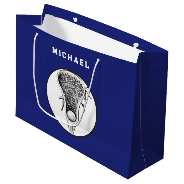 Sacola Para Presentes Grande Lacrosse Sports Blue Large Gift Bag (Frente inclinada)