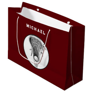 Sacola Para Presentes Grande Lacrosse Sports Maroon Large Gift Bag