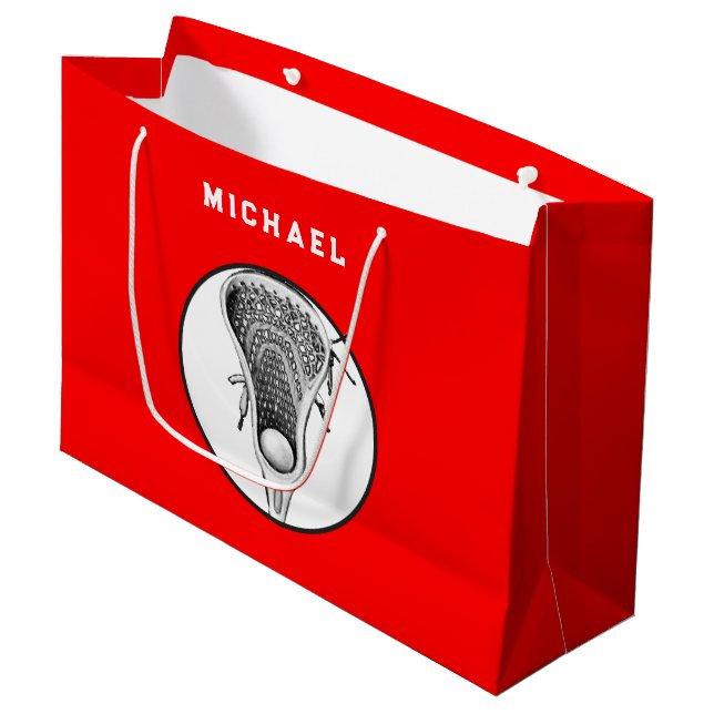 Sacola Para Presentes Grande Lacrosse Sports Red Large Gift Bag (Frente inclinada)