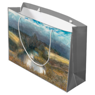 Sacola Para Presentes Grande lagoa de outono