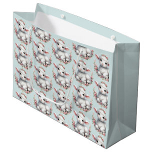 Sacola Para Presentes Grande Lâmpada Bonita com Ilustração Coroa Floral