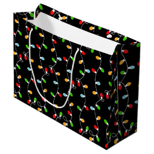 Sacola Para Presentes Grande Lâmpadas Luzes de Natal