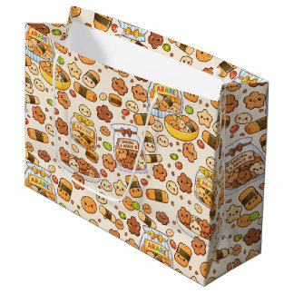 Sacola Para Presentes Grande Lanche kawaii sakura arare