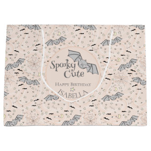 Sacola Para Presentes Grande Laranja Bats Spooky Gênero Bonito Neutro