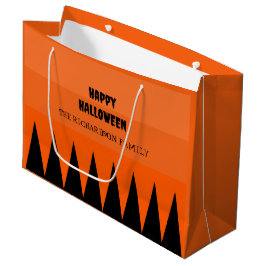 Sacola Para Presentes Grande Laranja Preto Personalizado Feliz Halloween
