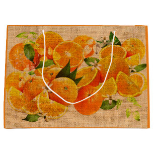 Sacola Para Presentes Grande Laranjas Amarradas de Capri (Creton Edition)