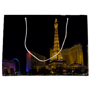 Sacola Para Presentes Grande Las Vegas à noite em Skyline