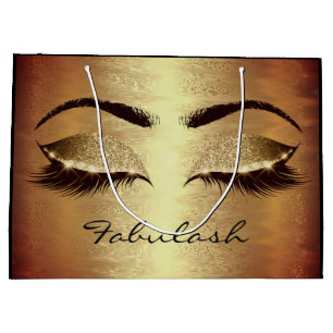 Sacola Para Presentes Grande Lashes Bridal Olhos Dourados Tendência Nome da Lit