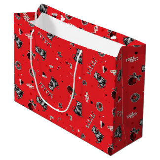 Sacola Para Presentes Grande Lata de Natal Trashy Gambá Mastigando Enfeite de V