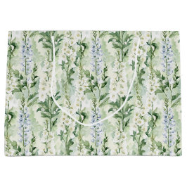 Sacola Para Presentes Grande Lavender White Delphinium Flowers Bridal Shower