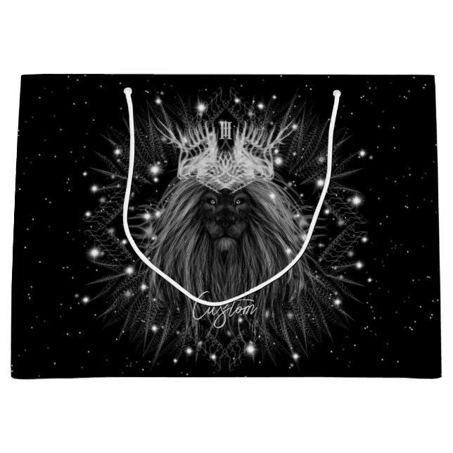 Sacola Para Presentes Grande Leão de Starlight com Monograma Coroa (Frente)