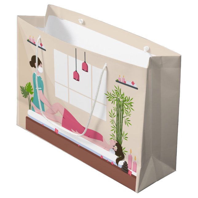 Sacola Para Presentes Grande legal amantes do spa party adiciona texto (Frente inclinada)