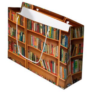 Sacola Para Presentes Grande Leitura do worm da biblioteca de livros da estante