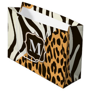 Sacola Para Presentes Grande Leopard and Zebra