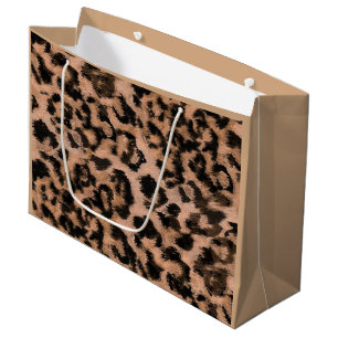 Sacola Para Presentes Grande Leopardo - impressão de animal impressão