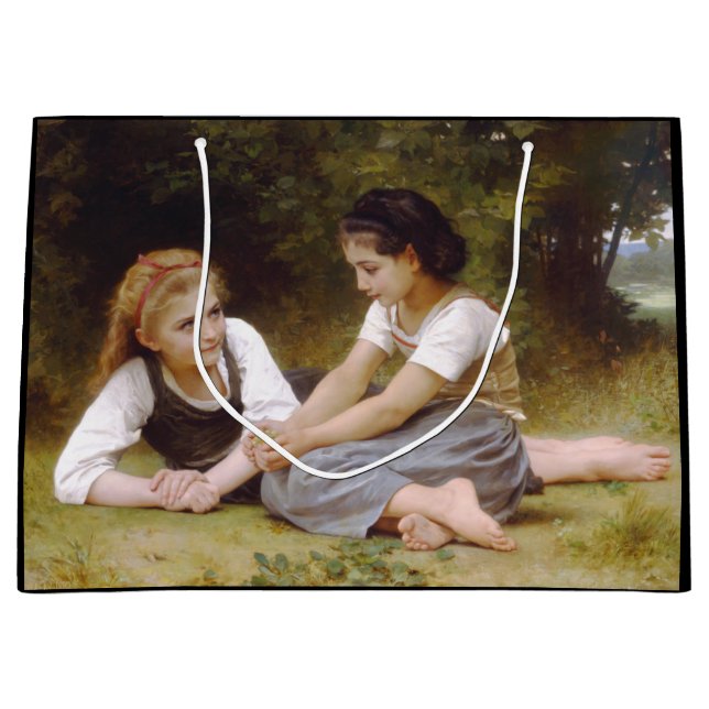 Sacola Para Presentes Grande Les Noisettes: Jovens Meninas Colhendo Avelãs (Frente)