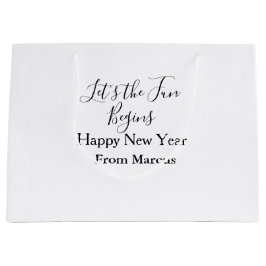 Sacola Para Presentes Grande lets the fun begins happy new year name year simpl