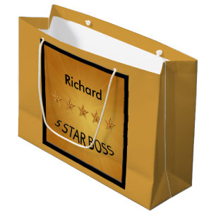 Sacola Para Presentes Grande LGB Personalizado do Chefe Cinco Estrelas no Dia d