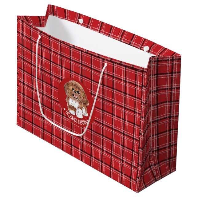 Sacola Para Presentes Grande Lhasa Apso cão (Frente inclinada)