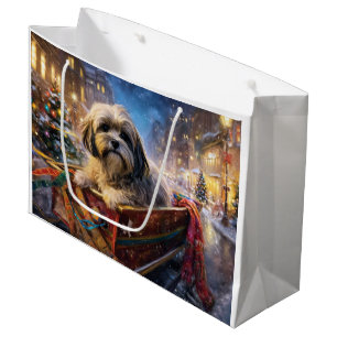 Sacola Para Presentes Grande Lhasa Apso Christmas Fesason Season