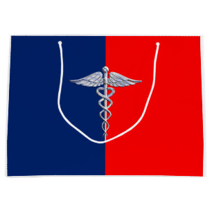 Sacola Para Presentes Grande Liga médica do símbolo do Caduceus à moda
