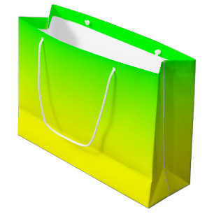 Sacola Para Presentes Grande Lima Verde para Ombre Amarelo Brilhante
