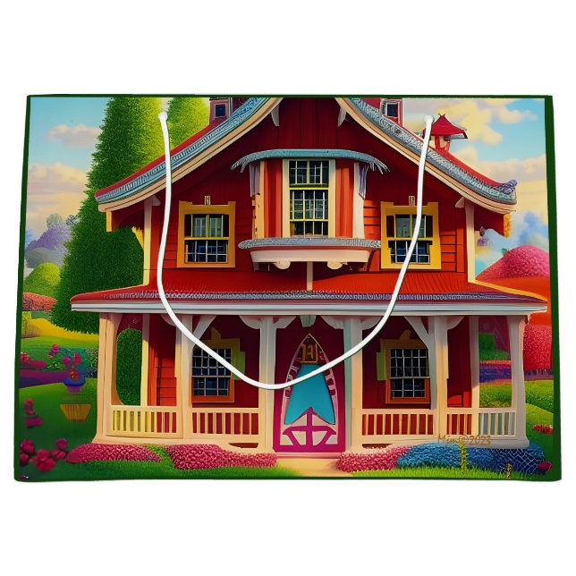 Sacola Para Presentes Grande Linda área de cultivo (Frente)