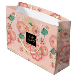 Sacola Para Presentes Grande Lindas Flores de Cerejeira da Primavera Jardim Ani