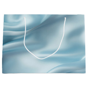 Sacola Para Presentes Grande Lindo Azul Claro Feminino Falso Cetim