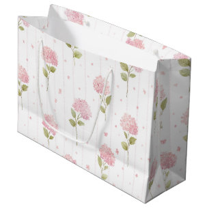 Sacola Para Presentes Grande Lindo Chá de Noiva Floral Rosa